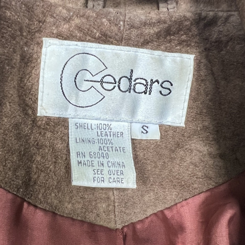 Cedars Fringe Suede Jacket Womens S Brown Western Boho Leather Coat Vintage - Picture 4 of 9